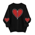 thumbnail image 2 of Qepwscx Long Sleeve Shirts For Women Valentine'S Day Crew Neck Sweatshirts Love Heart Printed Casual Blouse Tops Going Out Tops For Women Pullover Sweatshirts Graphic Tshirts Tee Tops, 2 of 6