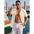 thumbnail image 2 of RICHCOIN Mens Linen Shirts Cuban Hawaiian Shirts Short Sleeve Button Down Casual Summer Beach Tops, 2 of 6