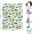 thumbnail image 4 of White Colorful Dinosaurs Pattern Blanket,Comfortable Soft Flannel Throw Blanket,All Season,Warm Lightweight Blankets for Sofa Bed Couch Living Room Chair,30"x40", 4 of 4