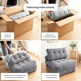 thumbnail image 2 of Oak and Birch Boneless Folding Sofa Bed, Convertible Floor Futon Chaise Lounge & Sleeper Bed, Shredded Foam Floor Couch for Living Room, Bedroom, Kids Room, Apartment, Chenille, Light Gray, 2 of 8