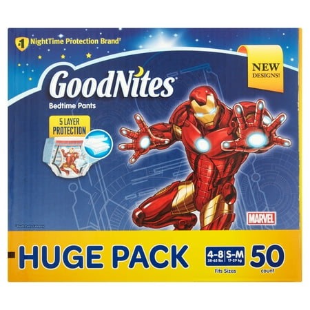 GoodNites Bedtime Bedwetting Underwear for Boys, Size S/M, 50 Count –  BrickSeek