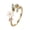 Gold, variant on Avaner Flower Rings for Women: Colourful Floral Statement Ring Promise Engagement Adjustable Open Band Friendship Promise Fashion Jewelry Gifts