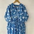 thumbnail image 2 of Beautiful Hand Print Dress,Handblock Cotton Dress,Indian Print Dress,Cotton Block Dresss,Block Print Dress, Long Dresses, 2 of 7