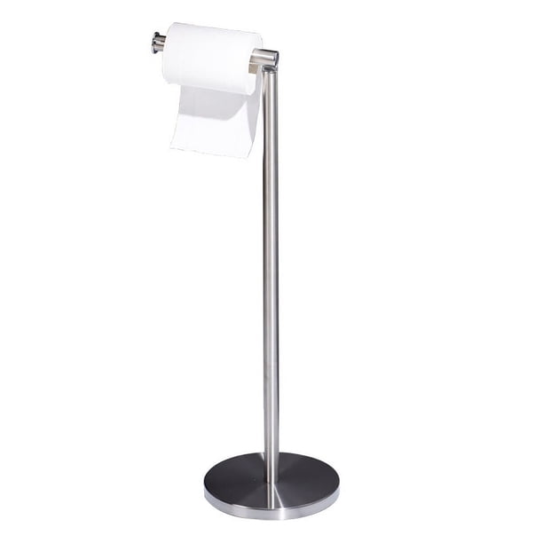 Soporte de papel higiénico, Pedestal de acero inoxidable a prueba de herrumbre, portarrollos de papel higiénico, soporte de suelo, acabado cepillado moderno