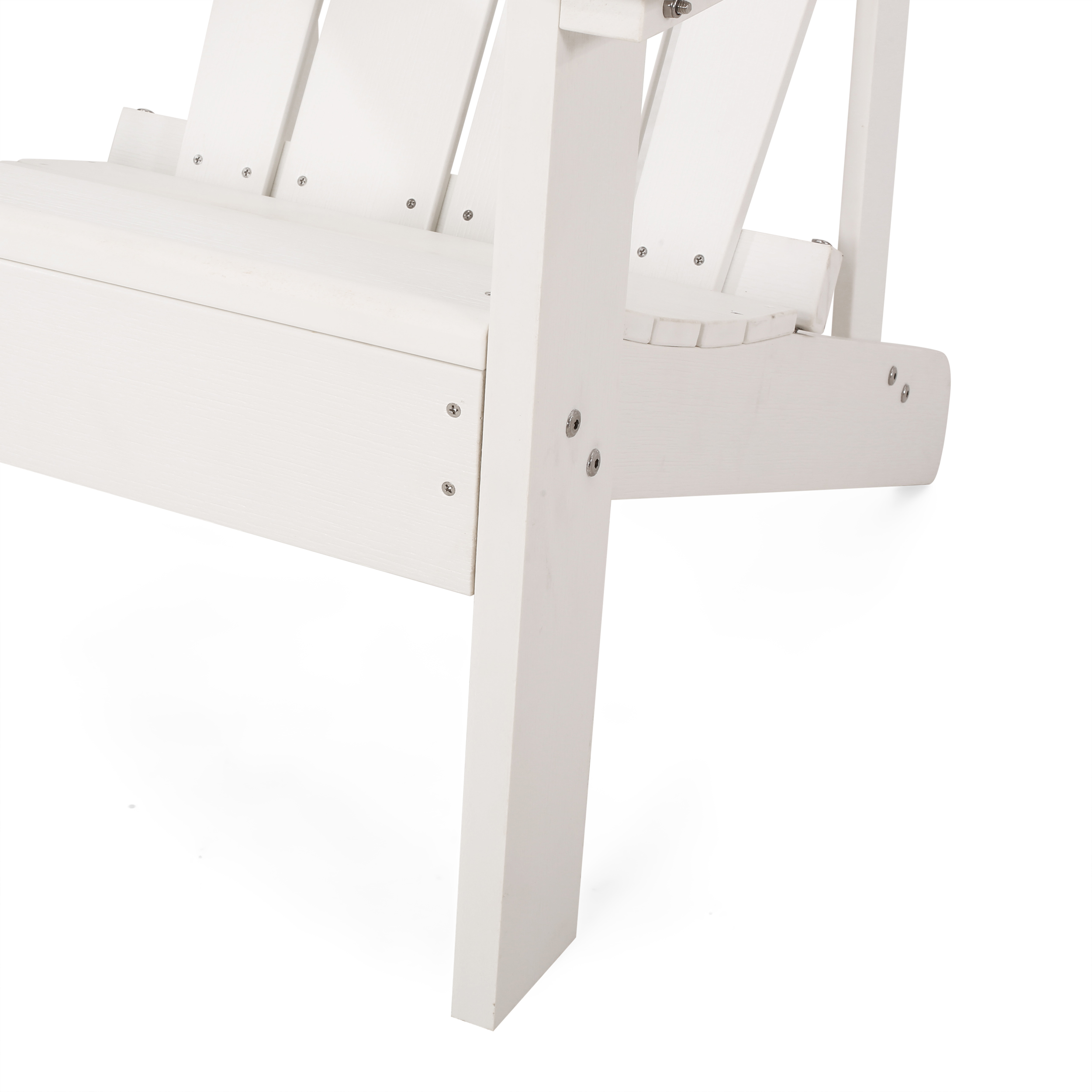 Noble House Culver Faux Wood Slat-Backed Adirondack Chair in White (Set of 2) - image 4 of 7