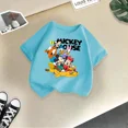 thumbnail image 3 of Camiseta de algodón de manga corta de verano de Mickey Minnie de Disney para niños, camisetas casuales de moda para niños y niñas, camisetas lindas de dibujos animados, ropa para niños, 3 of 5