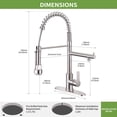 thumbnail image 5 of Kitchen Faucet with Pull Down Sprayer,Stainless Steel Spring Sink Faucets Dual Spouts with LED Light,Brushed Nickel Kitchen Sink Faucet with Pot Filler, 5 of 7
