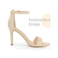 thumbnail image 3 of BLISSFUL STEP Women Ankle Strap Heel Stiletto High Heels Sandals Beige 10, 3 of 4