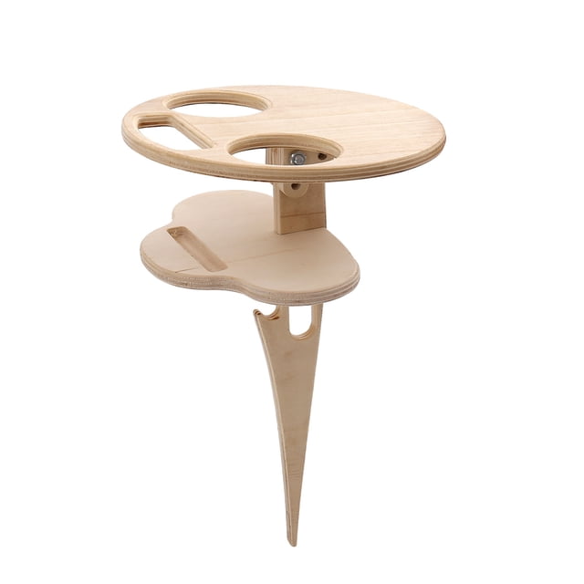 Mesa de picnic portátil Bandeja de madera para bebidas Soporte plegable Estante para servir en el patio trasero Suministros universales para vacaciones al aire libre Madera de doble capa Inevent HA011144-03B
