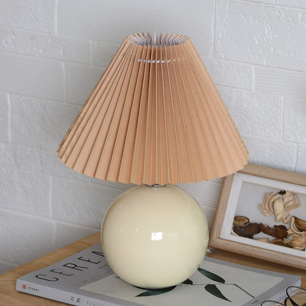 DanceeMangoos Ceramic Pleated Bedside Lamp LED Table Lamp Aesthetic