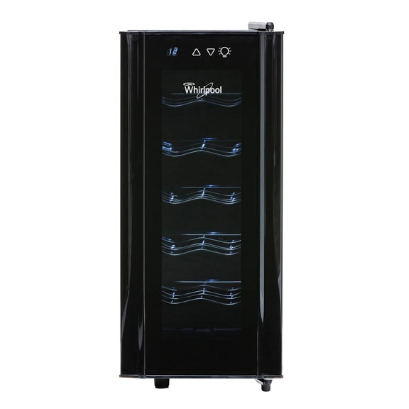 Cava de Vino Whirlpool 12 Botellas Temperatura Ajustable WW2001B Color: negro