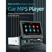 ESSGOO Double Din 7 Car Stereo Radio Wireless Apple/Android CarPlay with 5.1 Bluetooth with 12 LED Camera, Mirror Link, Touch Screen FM Radio, Microphone