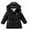 Black, variant on HAOTAGS Boys Winter Hooded Puffer Coat (5-13) Windproof Mid-Length Faux Warm Parka Navy Size 7