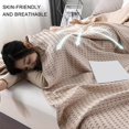 thumbnail image 5 of Elegant Waffles Designs Cotton Blanket 150x200cm,Cooling Cotton Waffles Perfect for Lounging Elegant Homes Decoration khaki, 5 of 5