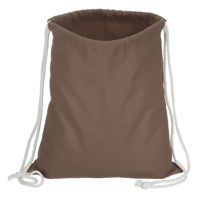 Unique Bargains Cotton Drawstring Bags Cotton Drawstring Backpack Foldable Sports Gym Bags Brown