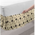 thumbnail image 2 of Music Bed Skirt, Retro Records Headphones Microphones Casette Tapes Melody in Sixties Graphic Art, Elastic Bedskirt Dust Ruffle Wrap Around for Bedding Decor, 4 Sizes, Cream Black, by Ambesonne, 2 of 2