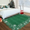 thumbnail image 3 of FairOnly Green 5'x7'Minimalist Area Rug with Scalloped Border Machine Washable Non Slip Non Shedding Low Pile Festive Rug for Living Room Bedroom, 3 of 6