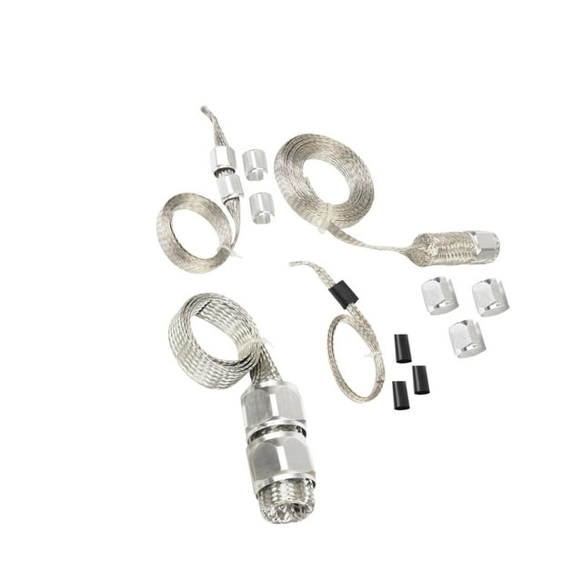 Ruiboury Kit de Manchon de Tuyau Tressé 8092 Flexible Résistant à l'Usure Remplacement Universel Pièces Argentées Résistant Argent 5cm