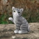 thumbnail image 5 of Estatua de animal en miniatura, adorno de jardín, decoración artística, decoración de patio, diseño de paisajismo, escultura de resina, para porche, Gato gris Soledad Estatuilla en miniatura, 5 of 8