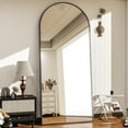 thumbnail image 3 of GLSLAND Full Length Mirror 76"x 35" Arched Floor Mirror with Stand,Modern Wall Mirror,Black, 3 of 6