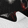 thumbnail image 5 of Erosebridal Spooky Skull Couple Quilt Full, Boho Red Rose Full Bedspread Sets for Boys Girls, Black Red White, 3pcs 1 Coverlet and 2 Pillowcases, 5 of 7