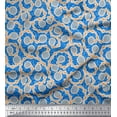 thumbnail image 1 of Soimoi Crepe Silk Fabric Artistic Leaves Print Fabric by the Yard 42 Inch Wide, 1 of 1