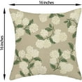 thumbnail image 6 of Beige Spring Pillow Covers 16x16 Inch 2 Pcs Khaki Green Hydrangea Flower Decor Throw Pillows Vintage Floral Seasonal Summer Outdoor Decoration Pillowcase Linen Cushion Cover for Couch Sofa, 6 of 6