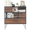 thumbnail image 1 of Patiojoy Multipurpose Sideboard Storage Cabinet Unit w/Metal Leg &Drawer Walnut, 1 of 8