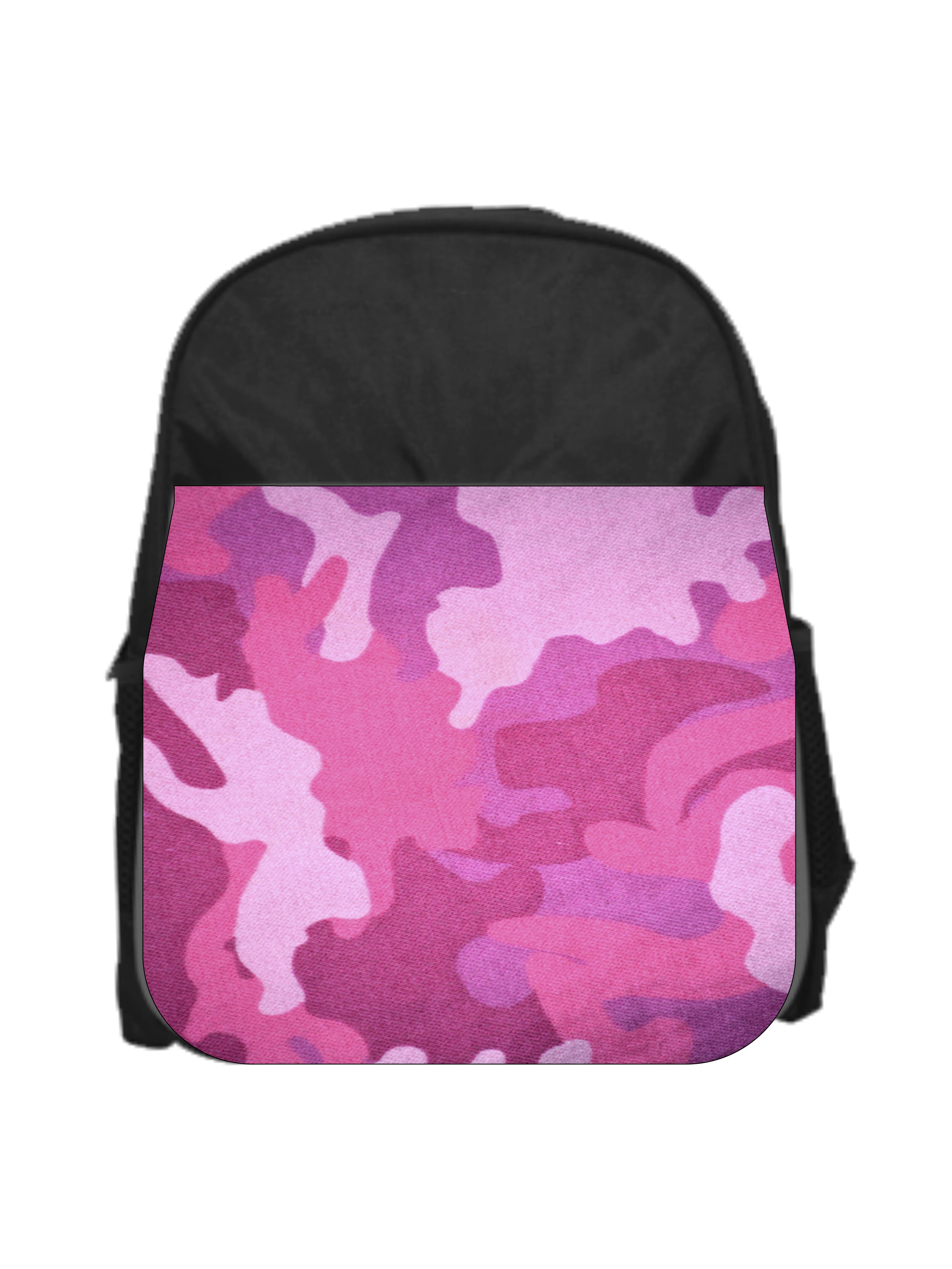 Pink Camo - Girls 13" x 10" Black Preschool Toddler Children's Backpack - image 1 of 2