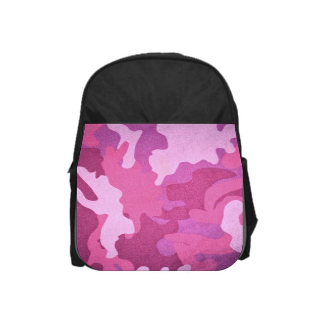 Pink Camo - Girls 13" x 10" Black Preschool Toddler Children's Backpack