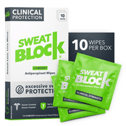 SweatBlock Clinical Protection DRIBOOST Antiperspirant Wipes, 10ct Box