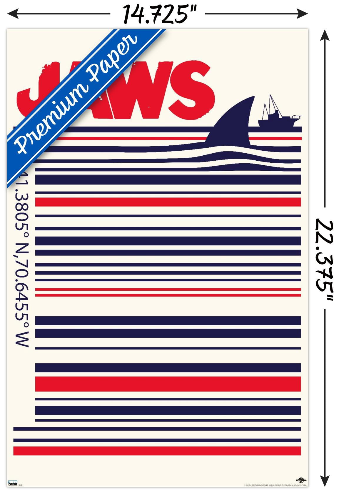 Jaws - Barcode Wall Poster, 14.725" x 22.375"