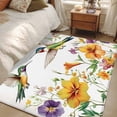 thumbnail image 4 of Hummingbird Flower Area Rugs 3x5 ft Spring Floral Plant Animal Washable Rug Non Slip Indoor Carpet Absorbent Floor Mat for Living Room Bedroom Dining Room, 4 of 9