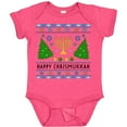 thumbnail image 3 of Inktastic Happy Chrismukkah Sweater Style with Menorah and Trees Boys or Girls Baby Bodysuit, 3 of 5