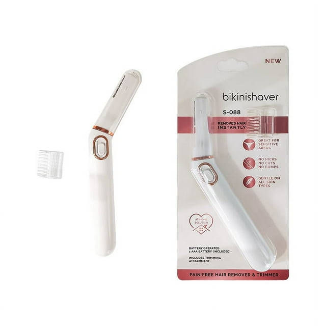 Shaver and Trimmer Hair Remover for Women, Dry Use Electric Razor, Personal Groomer for Intimate Ladies Shaving, No Bump, Smooth Shave