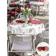thumbnail image 4 of Outdoor Tablecloth with Umbrella Hole and Zipper, Valentine's Day Round Table Cloth 54 Inch Waterproof Tablecloth, Red Striped Checked Love Eucalyptus Picnic Table Cover for Patio Camping, 4 of 7