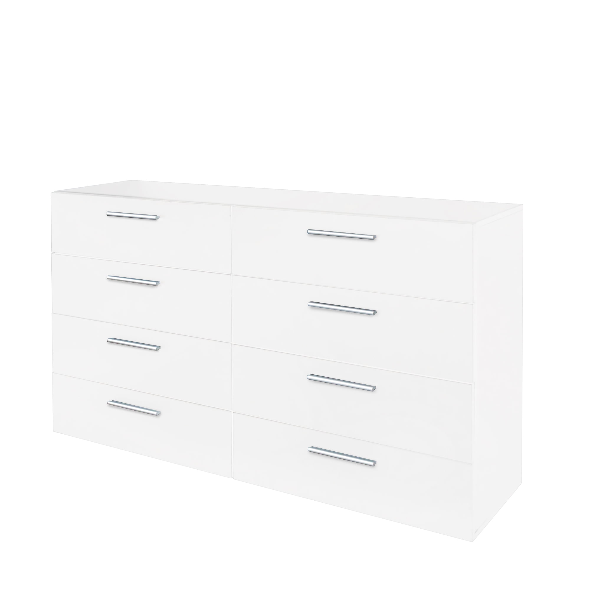 Tcbosik 55.12" Wide Dresser for Bedroom, Modern 8-Drawer Double Dresser Storage Organizer Cabinet for Home Entryway Living Room, White