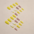 thumbnail image 4 of Fofosbeauty 24pcs Press on False Nails Tips,Almond Fake Acrylic Nails, Flash Goose Yellow, 4 of 9
