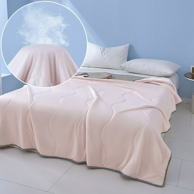Pamqxs Cooling Blanket Ice Summer Quilt Lightweight Cooling Blanket Breathable Sofa Blanket Throw for Rooms Picnics Camping, Single Double Super King Bed Size(CB,150X200cm)