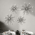 thumbnail image 6 of XIBUFE 4 Pcs Starburst Wall Decor Bling Wall Art Crystal Teardrop 3D Hanging Rhinestone Radial Metal Artwork Modern Accent Sculptures Decorations for Living Room Home Office Bedroom (Black), 6 of 7