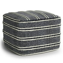 Simpli Home Corrie Boho Square Woven Pouf