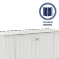 thumbnail image 5 of Absco Utility 7.5' x 2.5' Garbage Can Metal Storage Shed - Surfmist, 5 of 12