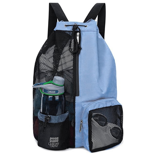 New Swimming Bag Mesh Drawstring Backpack With Wet Bag Beach Backpack, Suitable For Gym And Exercise Equipment Bag