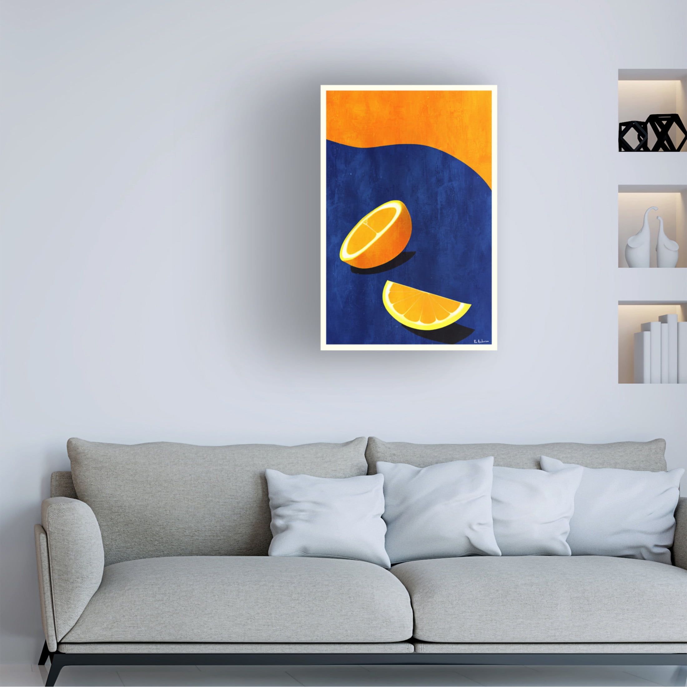 Canvas Wall Art - Bo Anderson 'Petit DeiJeuner, Deux Oranges' Wall Art for Living Room, Bedroom, or Office D?cor by Trademark Fine Art - 30 x 47 Inches