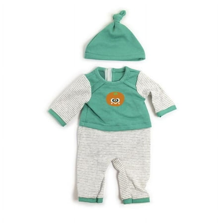 UPC: 8413082315511 | Miniland 31551 Cold Weather Green Stripes Pajamas 15 3/4-