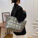 thumbnail image 3 of Bolso De Plumón Para Mujer De Otoño E Invierno, Bolsos De Un Solo Hombro De Color Sólido, Bolso De Celosía Rombal De Gran Capacidad sonducket AP006309-01, 3 of 6