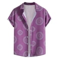 thumbnail image 5 of IWRICH Men's Hawaiian Shirts Short Sleeve Summer Floral Button down Shirt Relaxed Fit Retro Casual Beach Tops 06-Purple L, 5 of 9