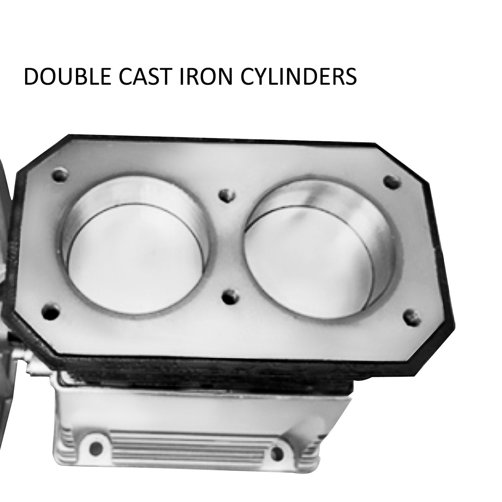 High-Speed 3HP Air Compressor Pump, 11CFM Twin Cylinder Piston Pump - 1300RPM Industrial Motor, Splash Lubricated