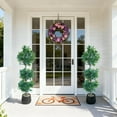 thumbnail image 6 of 4 Ft Artificial Laurel Tree, Triple Ball Topiary Potted Plant with Realistic Moss & UV Protection, for Indoor and Outdoor Decor in Living Room, Patio, or Entryway, 6 of 7