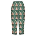 thumbnail image 4 of jjayotai Pajama Pants for Women, Plus Size Sleepwear Christmas Wide Leg Pants Santa Xmas Tree Print Soft Lounge Pj Bottoms with Pockets Multicolor XXXXL, 4 of 5